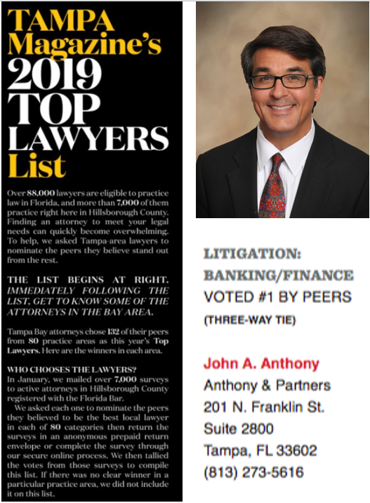 Tampa Magazine's 2019 Top Lawyers List